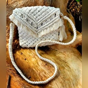 Handmade macrame crossbody bag purse